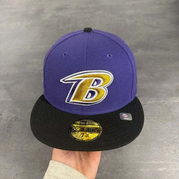 Hat‎ Club Baltimore Ravens New Era Cap 7 1/4 20th Anniversary Shield Crest Lamar - Picture 2 of 9